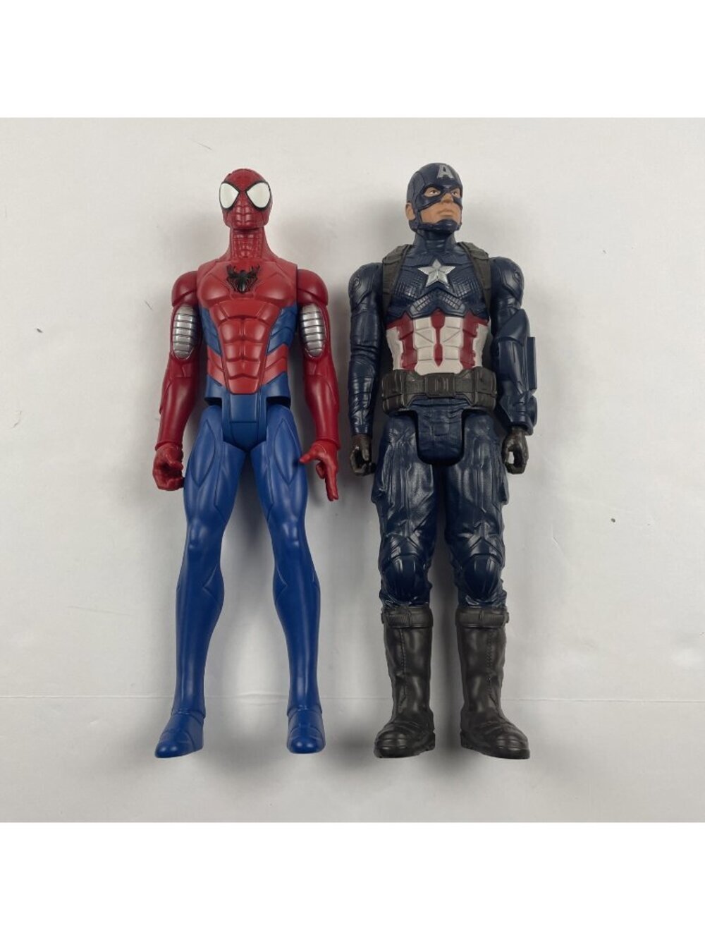 Lot of 2 Hasbro Action Figures Superhero 12” Marvel Spider-Man Captain America